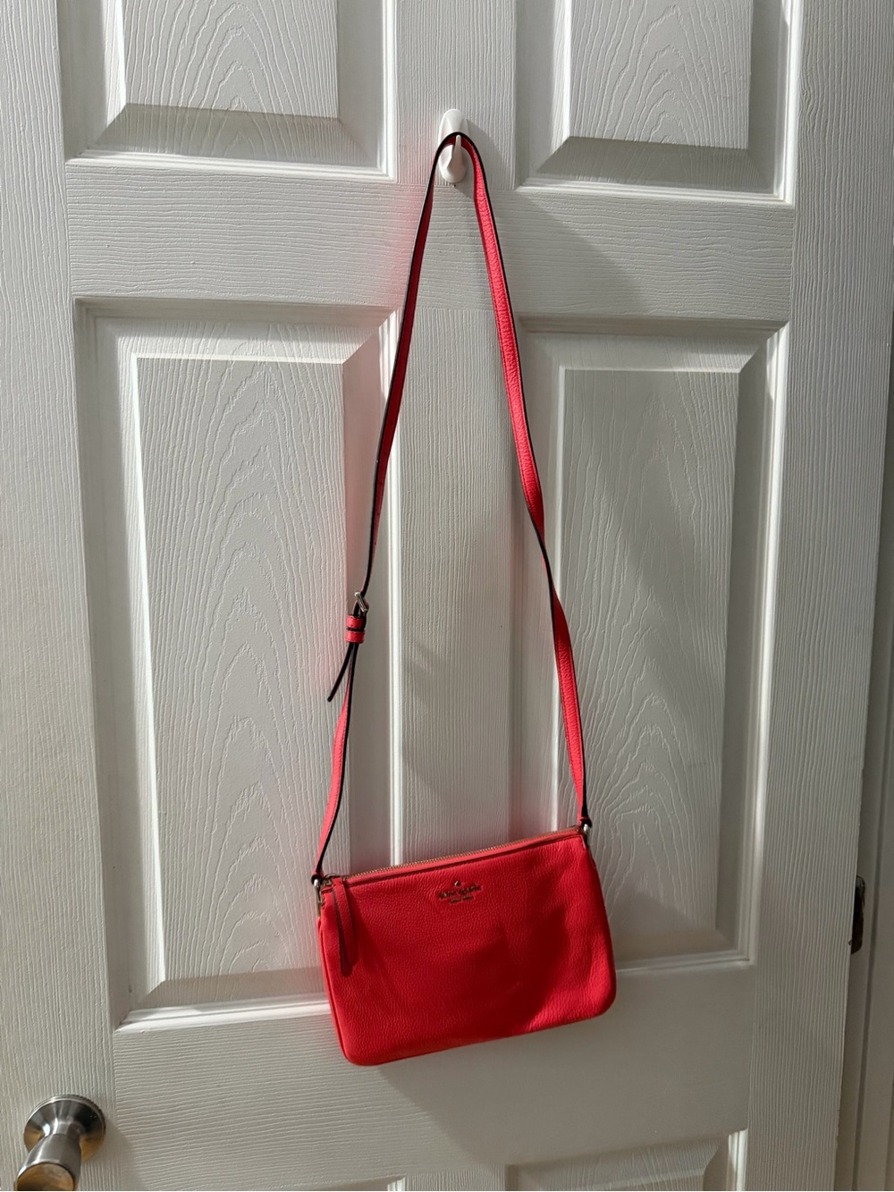 kate spade Red Pebbled Leather Crossbody Bag